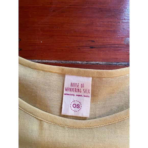 House of Wandering Silk Juhu Cotton Dress NWT $259 Turmeric One Size - Picture 2 of 10